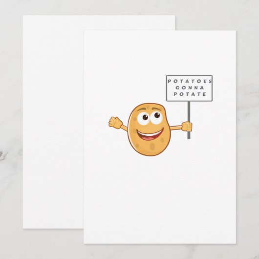 Aardappels gaan aardappelen (Groente Aardappel Pun Feestdagenkaart (Voorkant / Achterkant)