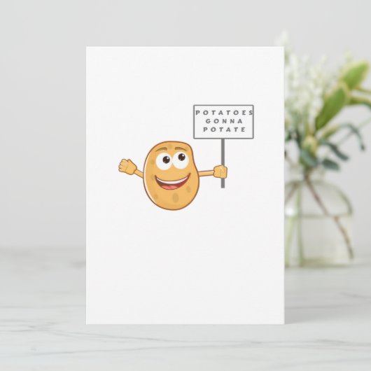 Aardappels gaan aardappelen (Groente Aardappel Pun Feestdagenkaart (Staand voorkant)