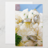 Aardappelsalade met worst en mosterd briefpapier (Voorkant / Achterkant)