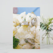 Aardappelsalade met worst en mosterd briefpapier (Staand voorkant)