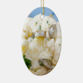 Aardappelsalade met worst en mosterd keramisch ornament (Rechts)