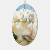 Aardappelsalade met worst en mosterd keramisch ornament (Links)