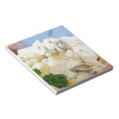 Aardappelsalade met worst en mosterd notitieblok (Schuin)
