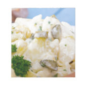 Aardappelsalade met worst en mosterd notitieblok (Voorkant)