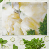 Aardappelsalade met worst en mosterd theedoek (Gevouwen)