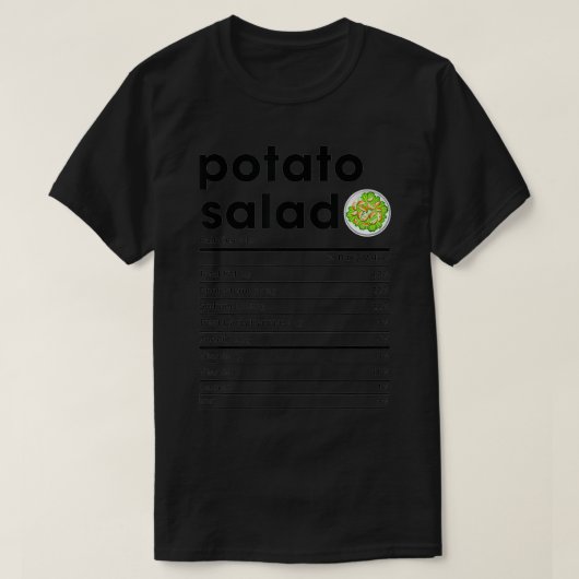 Aardappelsalade Voedingsgegevens T-shirt (Design voorkant)