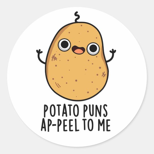 Aardappelschil voor mij Funny Potato pun Ronde Sticker (Voorkant)