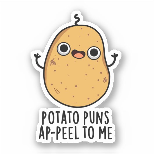 Aardappelschil voor mij Funny Potato pun Sticker (Voorkant)