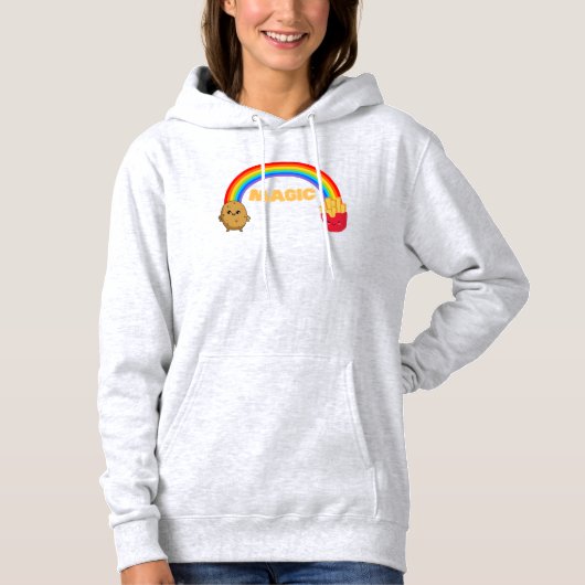Aardappeltransformatie op chips met een regenboog hoodie (Voorkant)
