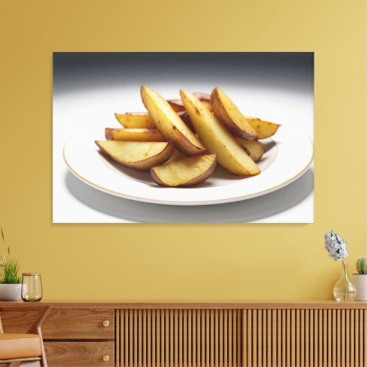 Aardappelwiggen op een Bord Canvas Afdruk (Insitu (Woonkamer))