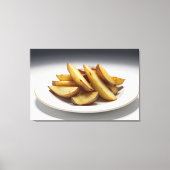 Aardappelwiggen op een Bord Canvas Afdruk (Voorkant)