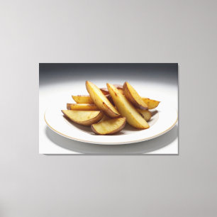 Aardappelwiggen op een Bord Canvas Afdruk