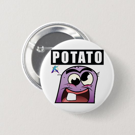 Aardappelwijn uit het Kalaverse Ronde Button 5,7 Cm (Voorkant /achterkant)