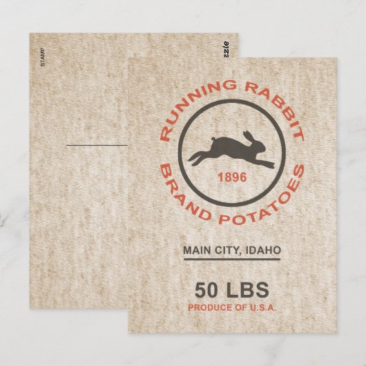  aardappelzak briefkaart (Voorkant / Achterkant)