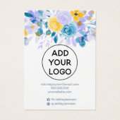 Aardbedekking met lavendel florale waterverf visitekaartje (Achterkant)