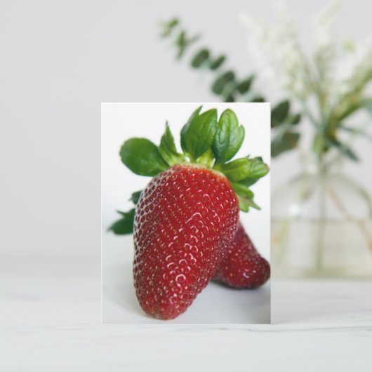 aardbei #1 briefkaart (Staand voorkant)