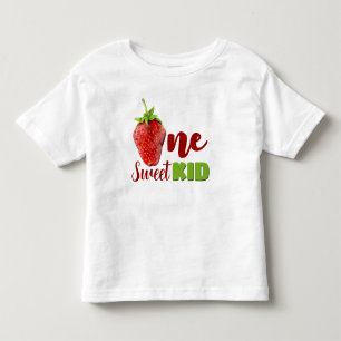 Aardbei 1 eerste verjaardag kinder shirts