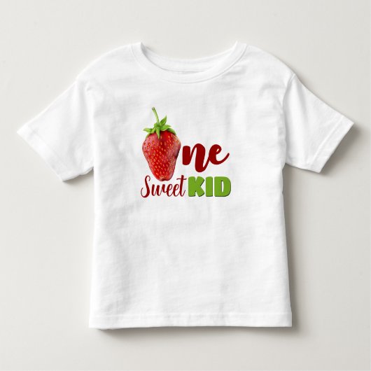 Aardbei 1 eerste verjaardag kinder shirts (Voorkant)