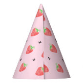 Aardbei 1e 2e 3e 4e 5e 6e verjaardag meisje feesthoedjes (Achterkant)