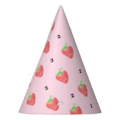 Aardbei 1e 2e 3e 4e 5e 6e verjaardag meisje feesthoedjes (Links)