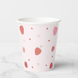 Aardbei 1e Berry Eerste Verjaardag Papieren Cups Bekers