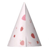 Aardbei 1e Berry Eerste Verjaardag Party Petten Feesthoedjes (Achterkant)