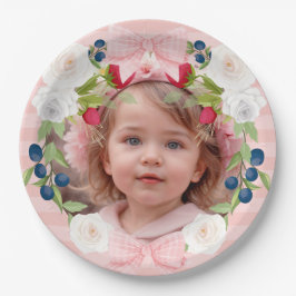 Aardbei 1e bessen zoete verjaardag foto papieren bordje