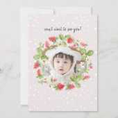 Aardbei 1e foto Berry Eerste Verjaardag Kaart (Achterkant)