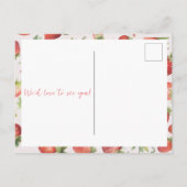 Aardbei 1e foto Berry Eerste Verjaardag Uitnodiging Briefkaart (Achterkant)