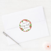 Aardbei 1e verjaardag 1e Berry Sweet Favor Ronde Sticker (Envelop)