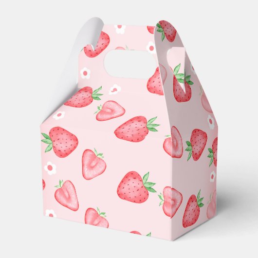 Aardbei 1e verjaardag bedankdoosjes (Achterkant)