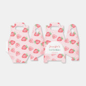 Aardbei 1e verjaardag bedankdoosjes (Uitgevouwen)
