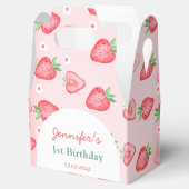 Aardbei 1e verjaardag bedankdoosjes (Geopend)