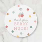 Aardbei 1e verjaardag bedankjes labels (Voorkant)