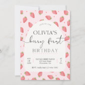 Aardbei 1e Verjaardag Berry Eerste Foto Kaart (Voorkant)