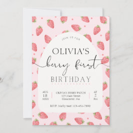 Aardbei 1e Verjaardag Berry Eerste Foto Kaart