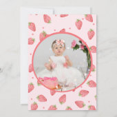 Aardbei 1e Verjaardag Berry Eerste Foto Kaart (Achterkant)