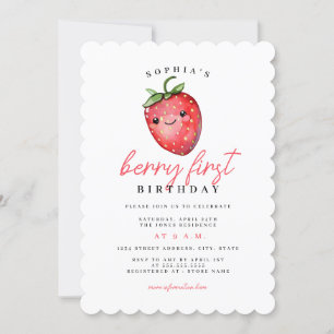 Aardbei 1e verjaardag Berry Eerste Kaart