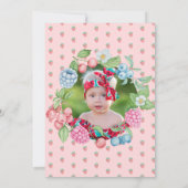 Aardbei 1e verjaardag Berry Eerste roze verjaardag Kaart (Achterkant)