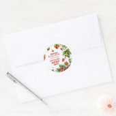 Aardbei 1e Verjaardag Berry Eerste uitnodiging Ronde Sticker (Envelop)