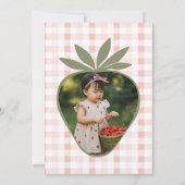 Aardbei 1e verjaardag Berry Eerste verjaardag Foto Kaart (Achterkant)