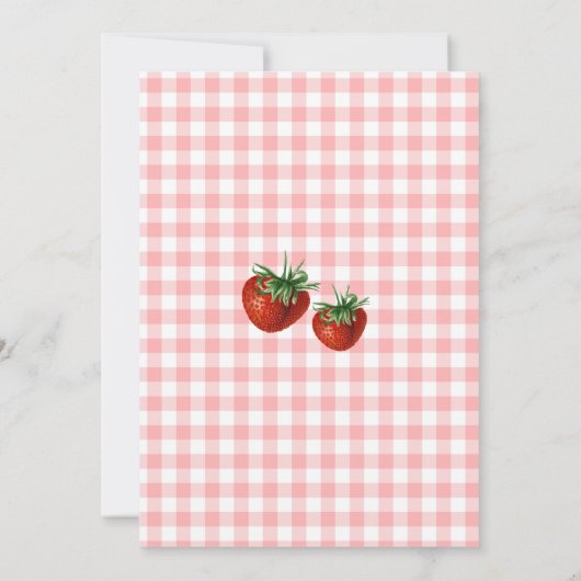 Aardbei 1e verjaardag Berry Eerste Verjaardag Kaart (Achterkant)