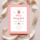 Aardbei 1e verjaardag Berry Eerste Verjaardag Kaart