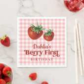 Aardbei 1e verjaardag Berry Eerste Verjaardag Servet (Insitu)