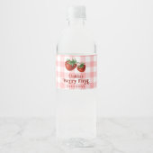 Aardbei 1e verjaardag Berry Eerste Verjaardag Waterfles Etiket (Voorkant)