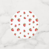 Aardbei 1e Verjaardag Berry Eerste Wit Confetti (Kleine voorkant)