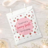 Aardbei 1e verjaardag Berry First Bedankzakje (Geknipt)