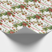 Aardbei 1e verjaardag Berry First Cadeaupapier (Hoek)