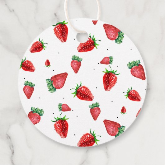 Aardbei 1e Verjaardag Berry First Favors Labels (Achterkant)