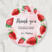 Aardbei 1e Verjaardag Berry First Favors Labels (Voorkant)